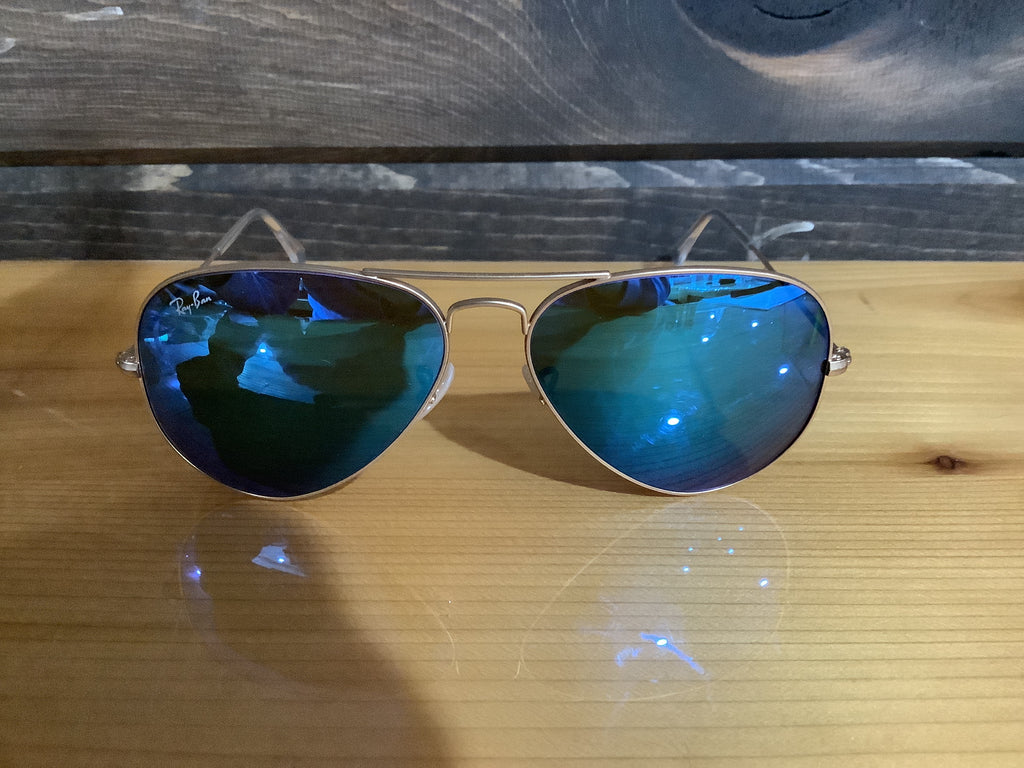 Ray ban aviator blue shops mirror