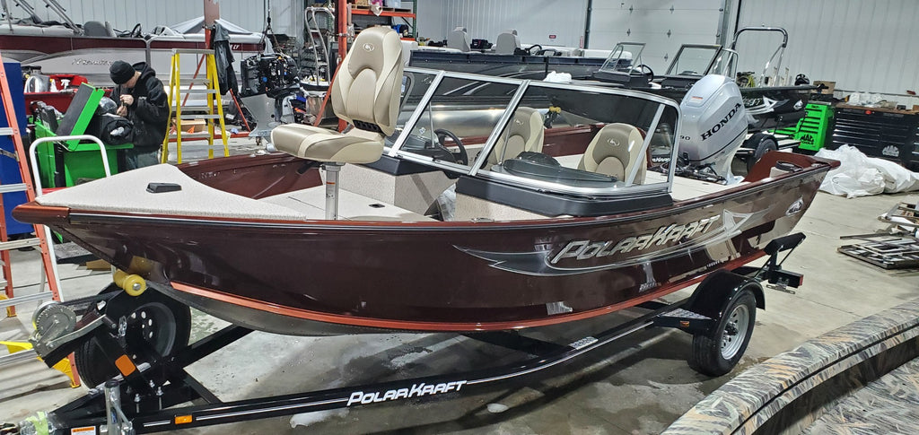 2023 Polarkraft Frontier Root Beer 165 WT fishing boat with a 90HP Hon –  SPR Motorsports & Marine
