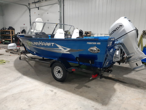 2023 Polarkraft Frontier Blue 165 WT fishing boat with a 90HP Honda Four Stroke #1060