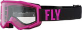 FLY RACING YOUTH FOCUS GOGGLE (PINK/BLK/CLEAR LENS)