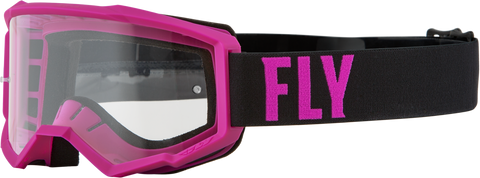 FLY RACING YOUTH FOCUS GOGGLE (PINK/BLK/CLEAR LENS)