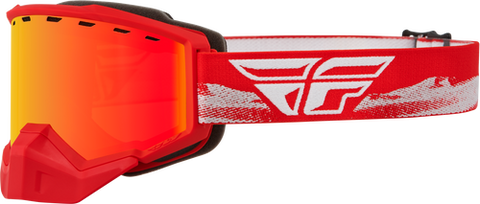 FLY FOCUS SNOW GOGGLE RED/GREY W/RED MIRROR/AMBER LENS