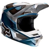 Fox Youth V1 Motif Helmet  Blue/Grey