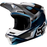 Fox Youth V1 Motif Helmet  Blue/Grey
