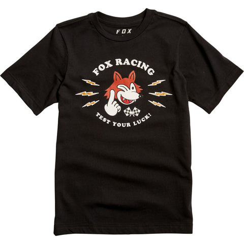 FOX YOUTH TEST YOUR LUCK SS TEE BLACK