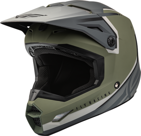 FLY YOUTH KINETIC VISION HELMET MATTE OLIVE GREEN/GREY