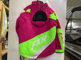 FXR YOUTH COLD CROSS JACKET Fuchsia/White Weave/Elec Lime