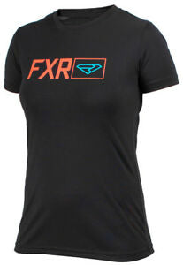 FXR LADIES Dash Tech T-Shirt Blk/Elec Tang/Aqua