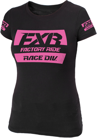FXR LADIES Race Division T-Shirt Black/Fuchsia