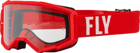 FLY FOCUS GOGGLE RED/WHITE/ W CLEAR LENS