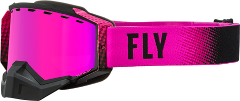 FLY ZONE SNOW GOGGLE BLACK/PINK/W PINK MIRROR PINK LENS