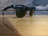 RAY BAN CLUBMASTER OVERSIZED DEMI GLOSS BLACK ON ARISTA G-15 GREEN