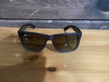 RAY BAN JUSTIN RUBBER BROWN ON GREY/ LIGHT GREY GRADIENT GREEN