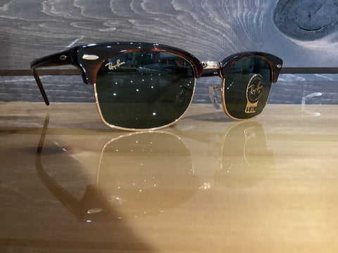 RAY  BAN CLUBMASTER SQUARE MOCK TORTOISE G-15 GREEN